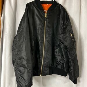 Rothco Black and Orange Bomber Jacket MA-1 flight mens 2XL